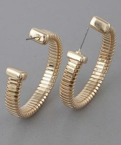 Vendor-unknown Britnee Gold Unique Hoop Earrings