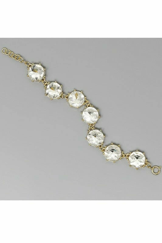 Vendor-unknown Georgia Gold Faceted Glass Stone Bracelet JUST IN