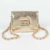 Vendor-unknown Lamar Gold Shinny Snake Pattern Cross Body Bag