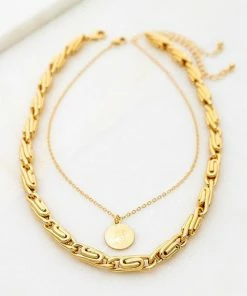 Vendor-unknown Arlene Gold Round Snail Chain & Coin Charm Necklace Set