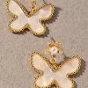 Vendor-unknown ACCESSORIES Maryam White Butterfly Dangle Earrings