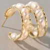 Vendor-unknown Sotya Gold And Pearls Hoop Earrings