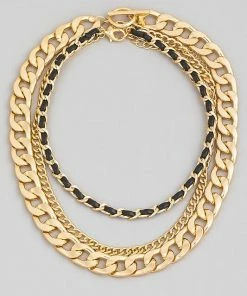 Vendor-unknown JUST IN Rory Gold Layered Bulky Toggle Chain Link Necklace