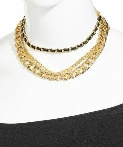 Vendor-unknown JUST IN Rory Gold Layered Bulky Toggle Chain Link Necklace