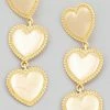 Vendor-unknown Dean Gold Metallic Heart Link Dangle Earrings