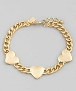 Vendor-unknown Orlane Gold Heart Chain Link Lobster Clasp Bracelet JUST IN