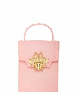 Vendor-unknown Stephany Pink Gold Bee Decorated Rectangular Jelly Bag