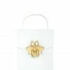 Vendor-unknown JUST IN Stephany White Gold Bee Decorated Rectangular Jelly Bag