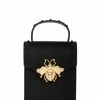 Vendor-unknown Stephany Black Gold Bee Decorated Rectangular Jelly Bag