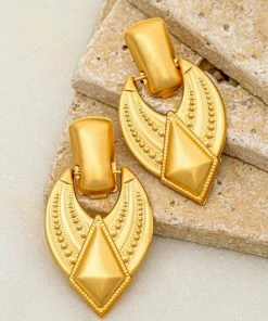 Vendor-unknown Mildred Gold Door Knocker Earrings