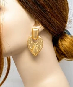 Vendor-unknown Mildred Gold Door Knocker Earrings