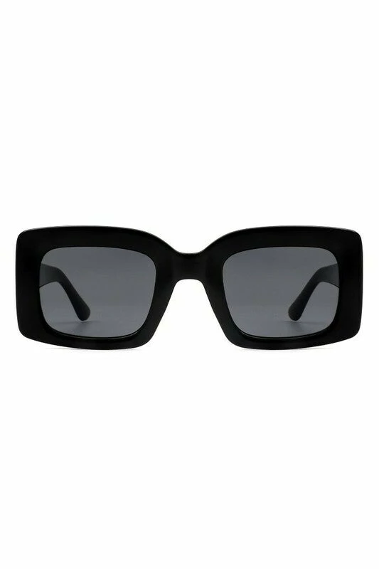 Vendor-unknown JUST IN Koko Black Retro Square Vintage Sunglasses