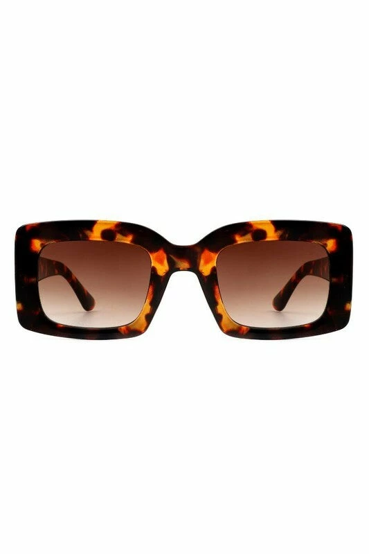 Vendor-unknown JUST IN Koko Tortoise Retro Square Vintage Sunglasses