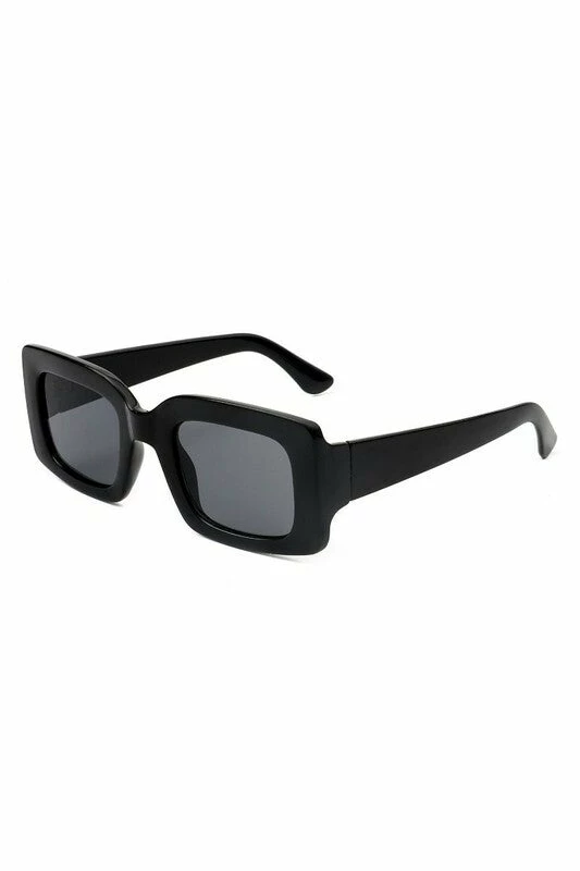 Vendor-unknown JUST IN Koko Black Retro Square Vintage Sunglasses
