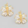 Vendor-unknown Jackie Gold Mini Rhinestone Bee Stud Earrings JUST IN