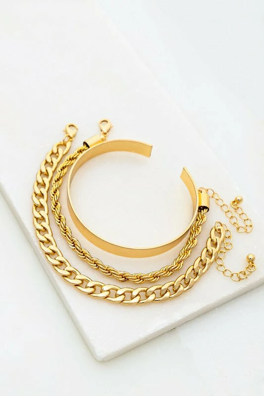 Vendor-unknown Lulu Gold Chain And Cuff Set