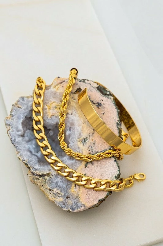 Vendor-unknown Lulu Gold Chain And Cuff Set