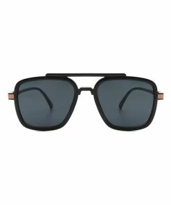 Vendor-unknown Briella Black Square Aviator Retro Sunglasses JUST IN