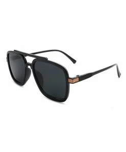 Vendor-unknown Briella Black Square Aviator Retro Sunglasses JUST IN