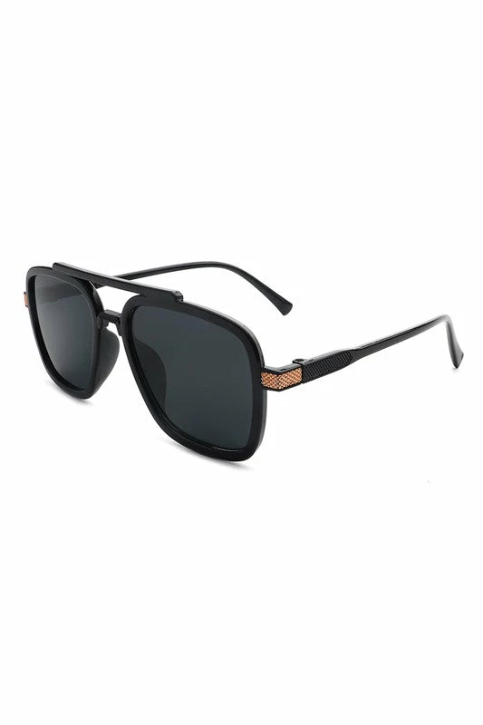 Vendor-unknown Briella Black Square Aviator Retro Sunglasses JUST IN