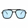 Vendor-unknown Briella Blue Square Aviator Retro Sunglasses JUST IN