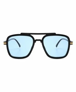 Vendor-unknown Briella Blue Square Aviator Retro Sunglasses JUST IN