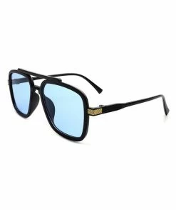 Vendor-unknown Briella Blue Square Aviator Retro Sunglasses JUST IN
