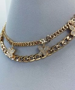 Vendor-unknown JUST IN Willa Gold Butterfly Charms Accented Necklace