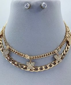 Vendor-unknown JUST IN Willa Gold Butterfly Charms Accented Necklace