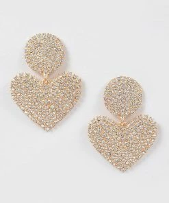 Vendor-unknown Laney Gold Heart Rhinestone Earring