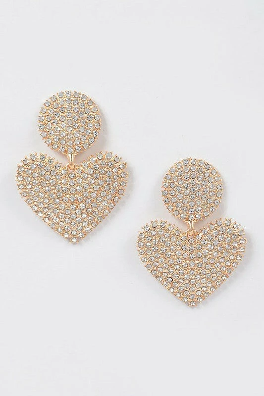 Vendor-unknown Laney Gold Heart Rhinestone Earring