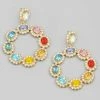 Vendor-unknown Sunil Multi Colored Crystal Rhinestone Circle Drop Earrings