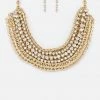 Vendor-unknown Ajay Gold Crystal Collar Statement Necklace Set Necklace JUST IN