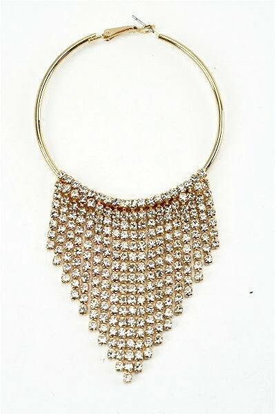 Vendor-unknown JUST IN Edwin Golden Round Fringe Hoop Earrings