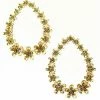 Vendor-unknown ACCESSORIES Simona Golden Round Flower Hoop Earrings