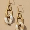 Vendor-unknown JUST IN Janna Chunky Metal And Acetate Link Chain Drop Earrings