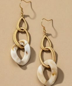 Vendor-unknown JUST IN Janna Chunky Metal And Acetate Link Chain Drop Earrings