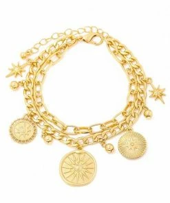Vendor-unknown Adina Gold Coin Charm Star Bracelet