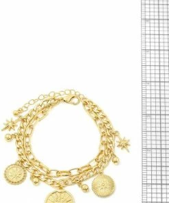 Vendor-unknown Adina Gold Coin Charm Star Bracelet