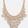 Vendor-unknown JUST IN Stacy Gold Rhinestone Mix Chain Statement Necklace