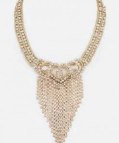 Vendor-unknown Josie Gold Fringe Rhinestone Statement Necklace JUST IN