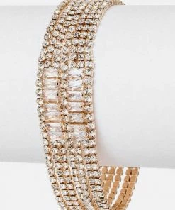 Vendor-unknown JUST IN Vanessa Gold Multi Layer Rhinestone Tennis Bracelet