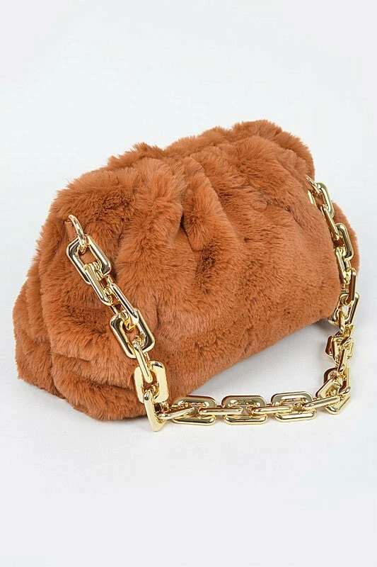Vendor-unknown Malina Black Faux Fur Crossbody Bag