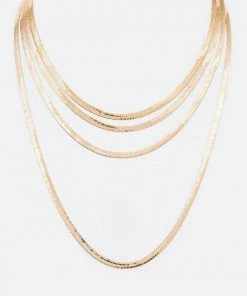 Vendor-unknown JUST IN Nirvana Gold Layered Snake Chain Necklace