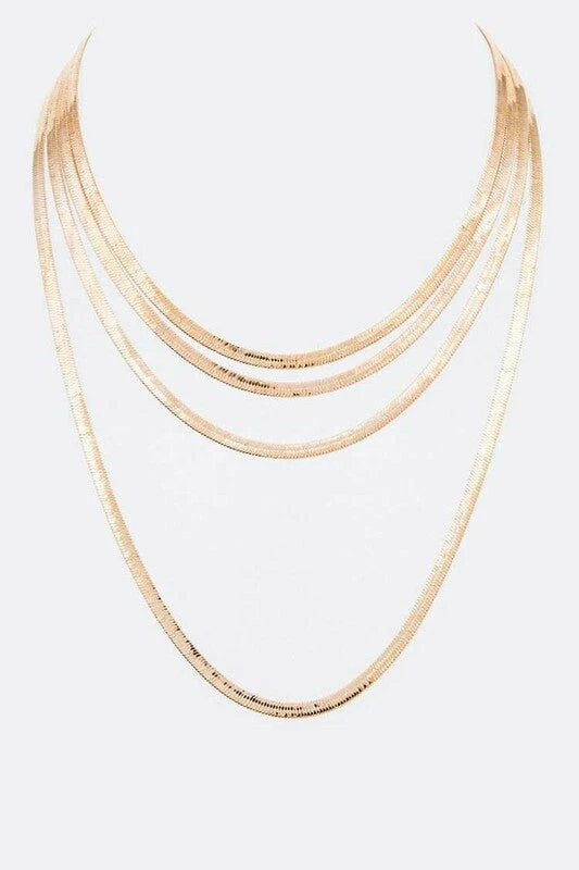 Vendor-unknown JUST IN Nirvana Gold Layered Snake Chain Necklace