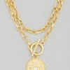 Vendor-unknown Kady Gold Toggle Chain Layered Evil Eye Coin Necklace JUST IN