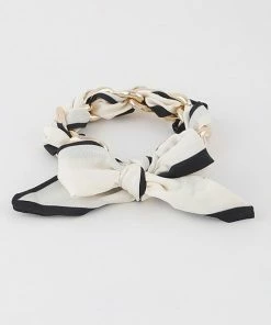 Vendor-unknown JUST IN Ryka White Laced Ribbon Chain Bracelet