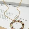 Vendor-unknown Naika Baguette Multi Color Stones Circle Necklace JUST IN
