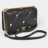 Vendor-unknown Andra Black Quilted Flap Crossbody Bag W/ Oversized Studs JUST IN