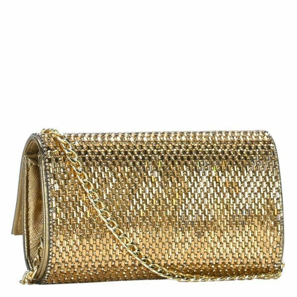 Vendor-unknown Saana Bronze Rhinestone Clutch Bag